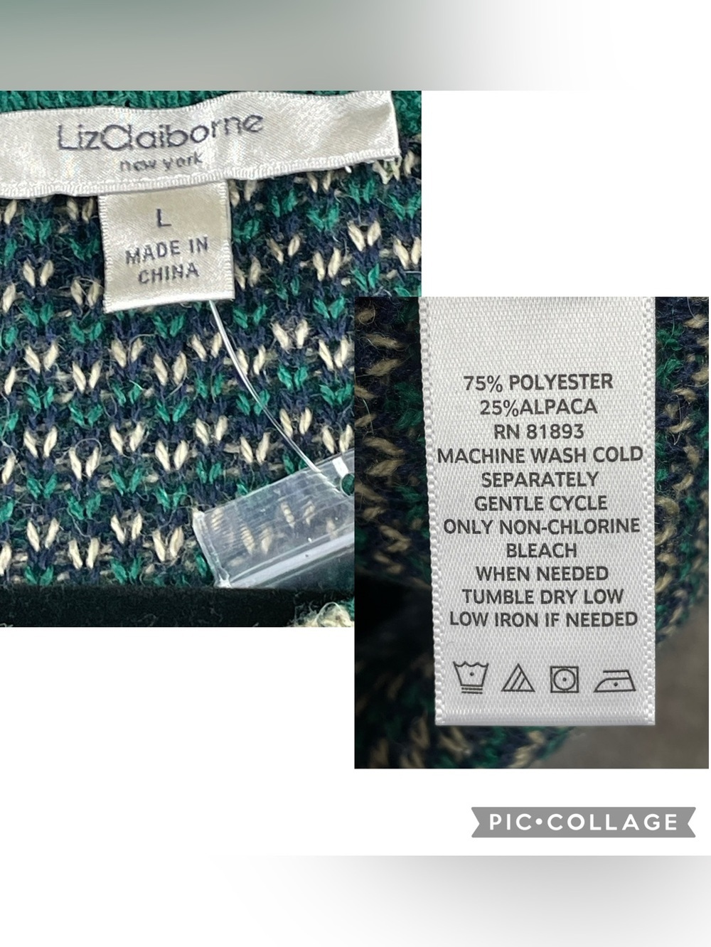Liz Claiborne Alpaca Blend Stylish Travel Office Party Nordic Button Up Cardigan - Picture 4 of 15